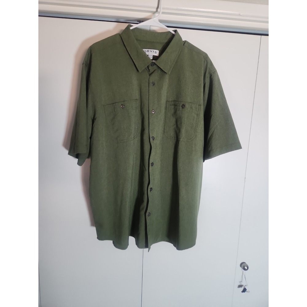 Orvis Men's XXL Short Sleeve Fishing  Shirt, Green